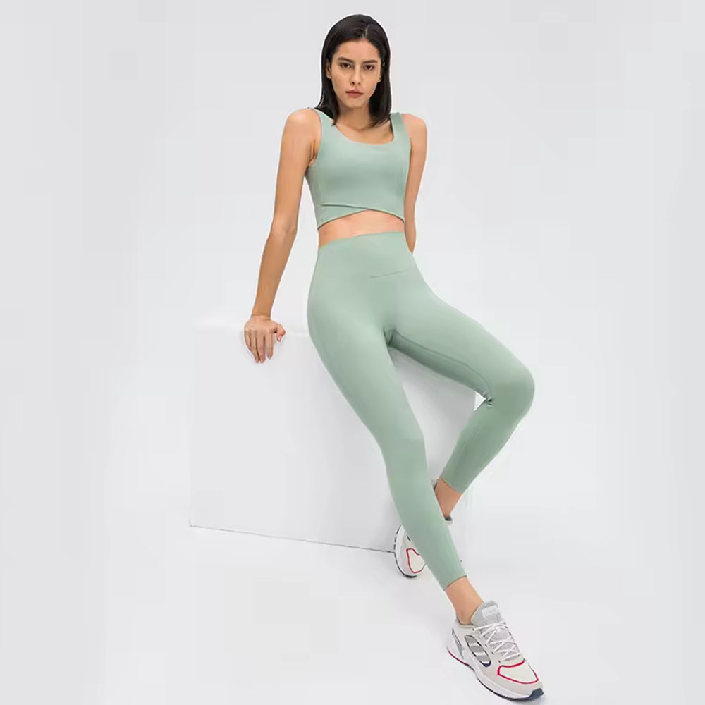 Cotton Sport Running Cycling Set Fitness Gym Suits Tracksuit Yoga Wear Pants Leggings For Women