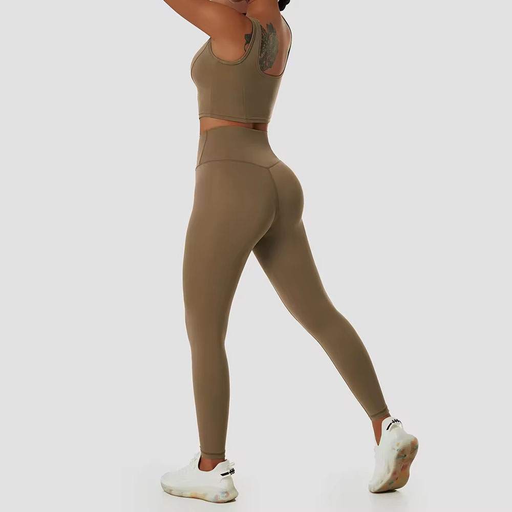 Wholesale Women Sports Gym Wear Tights And Crop Top 2 Pieces Yoga Set For Sale