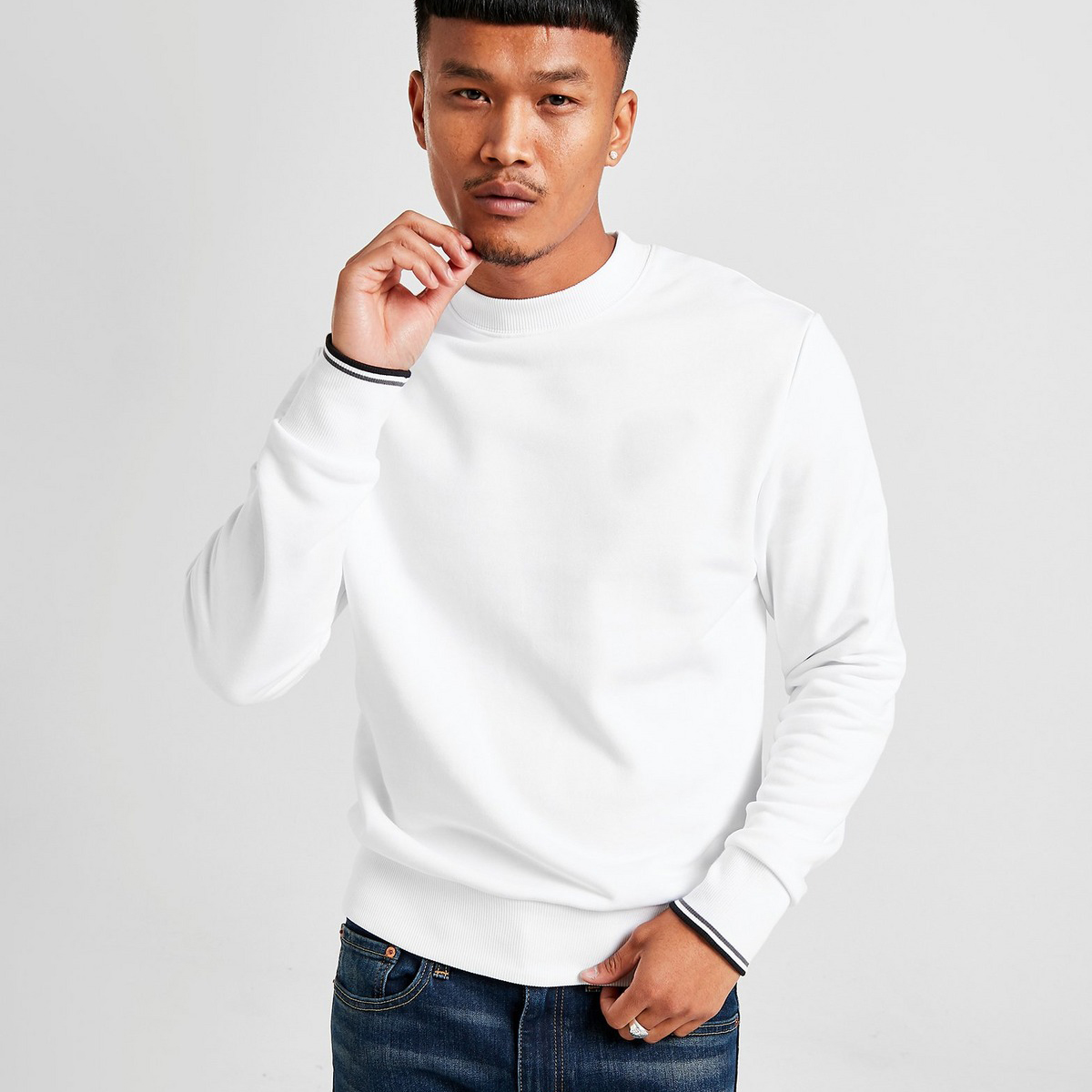 Men Sweatshirt Big And Tall Crew Neck Custom Blank Sweatshirt Fleece Hoodie & Sweatshirt